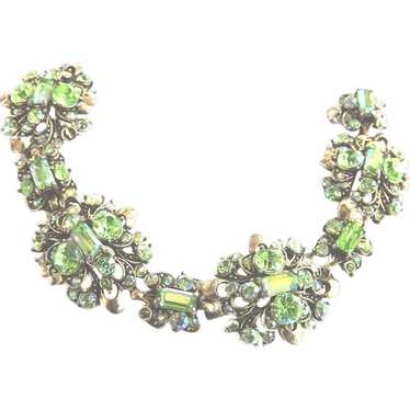 Hollycraft Exquisite Peridot Chunky Bracelet 1950s - image 1