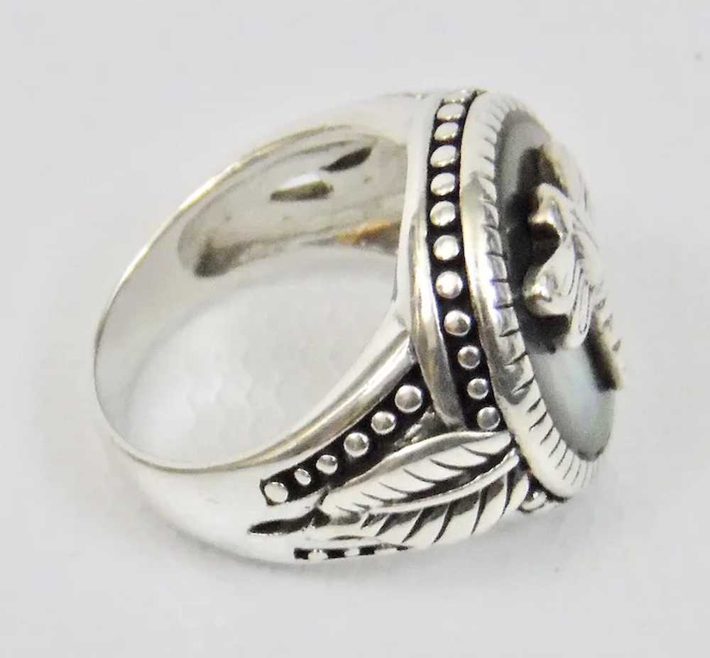 Sterling Silver Dragonfly Ring Shell Details Size… - image 6