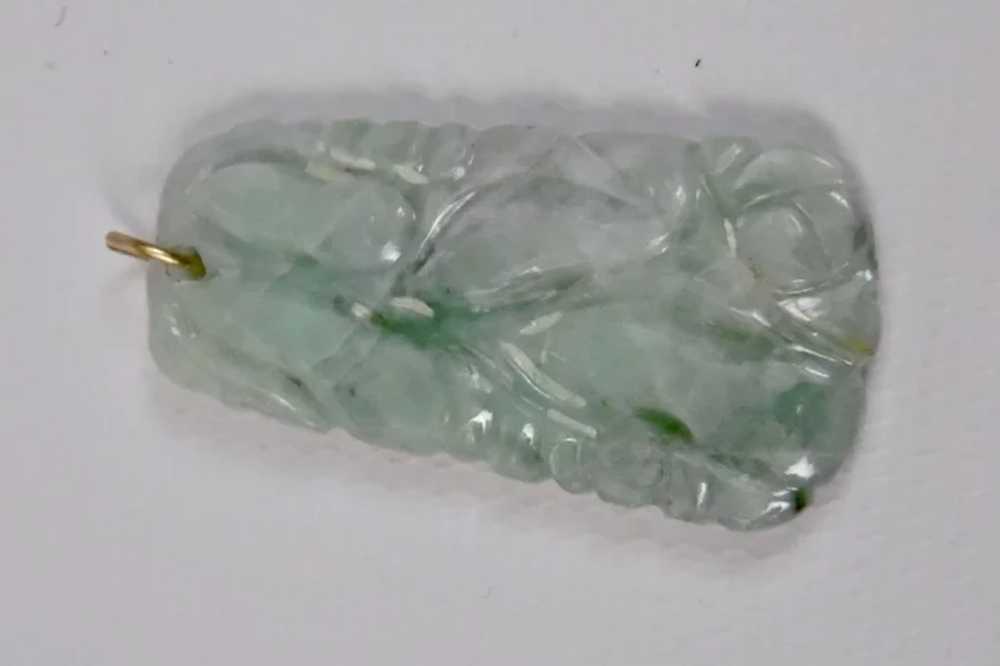 Carved Jade Pendant Light Green And White Fruit M… - image 6