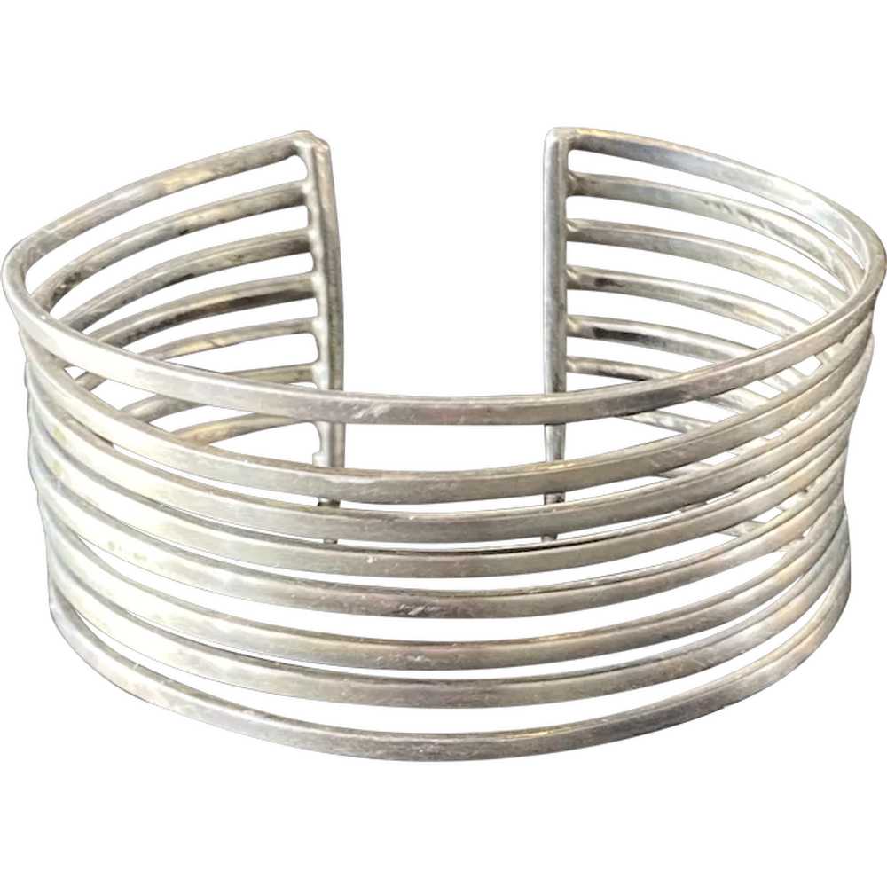 Sterling Silver Banded Cuff Bracelet - image 1