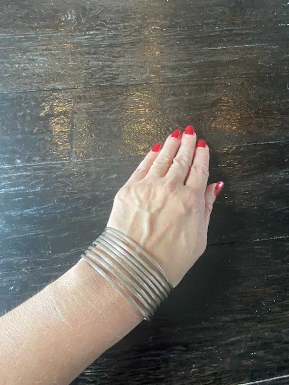 Sterling Silver Banded Cuff Bracelet - image 2