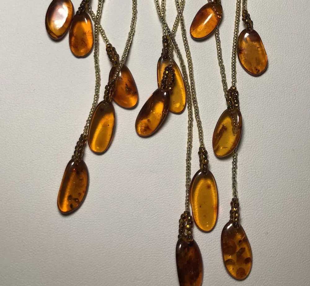 Baltic Amber Bib Necklace and Earring Set - image 3