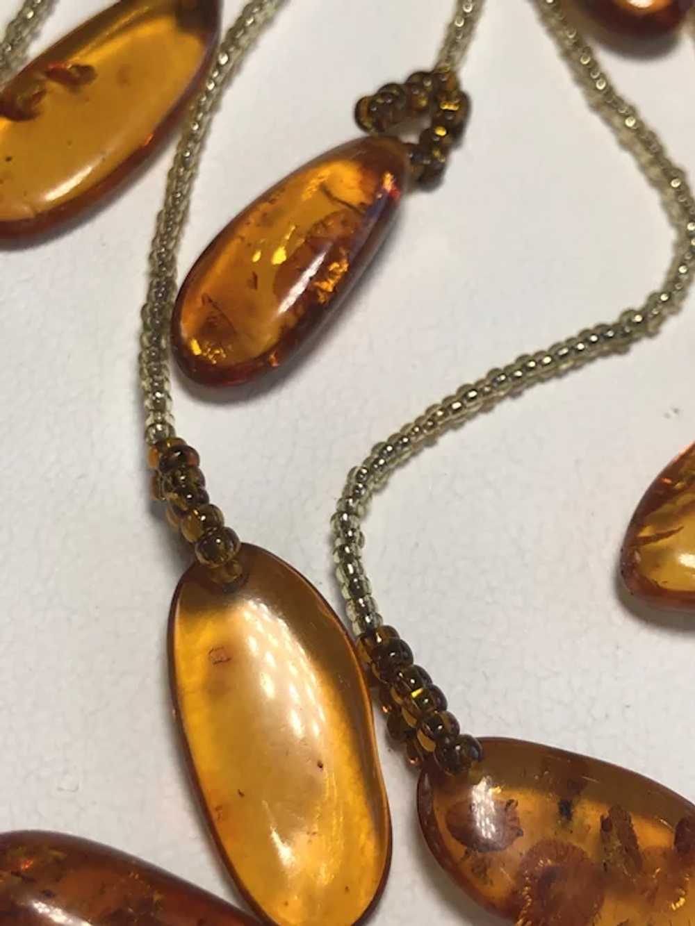 Baltic Amber Bib Necklace and Earring Set - image 4