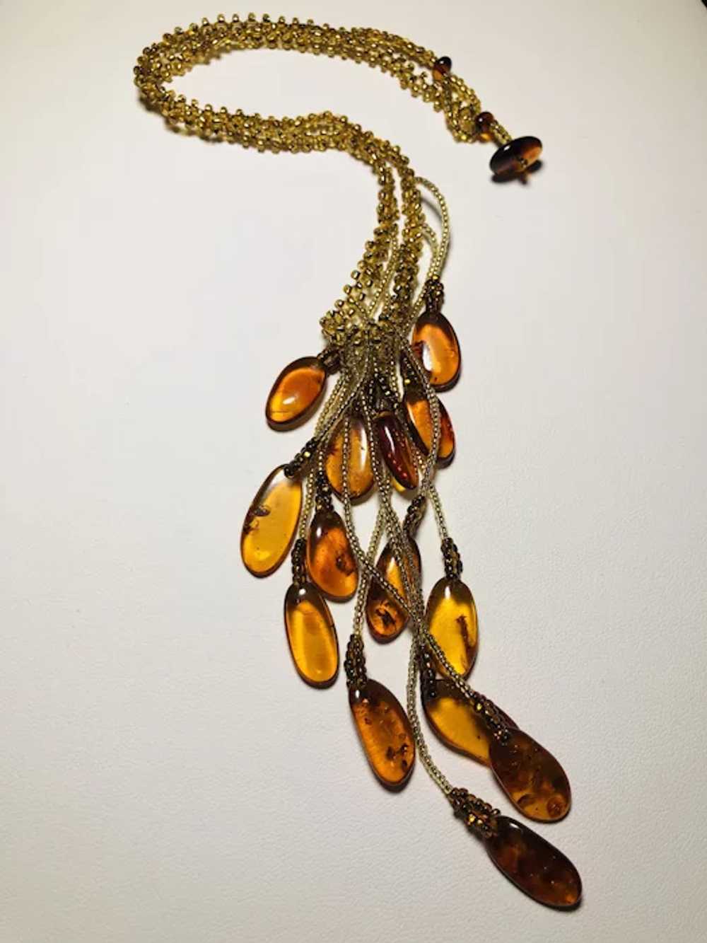 Baltic Amber Bib Necklace and Earring Set - image 8