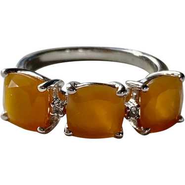 Sterling Silver Mexican Fire Opal Ring - image 1