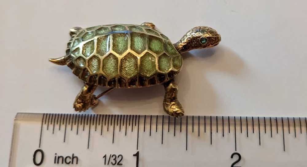 Vintage 14k Gold And Enamel Turtle - image 5
