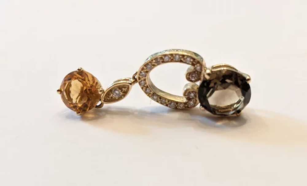 Vintage Citrine And Diamond Earrings - image 3