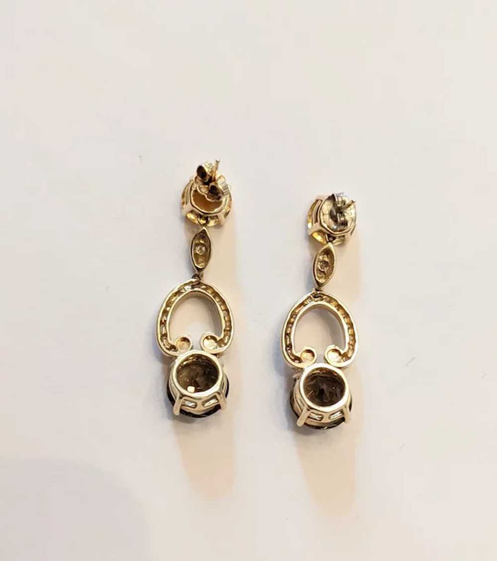 Vintage Citrine And Diamond Earrings - image 4