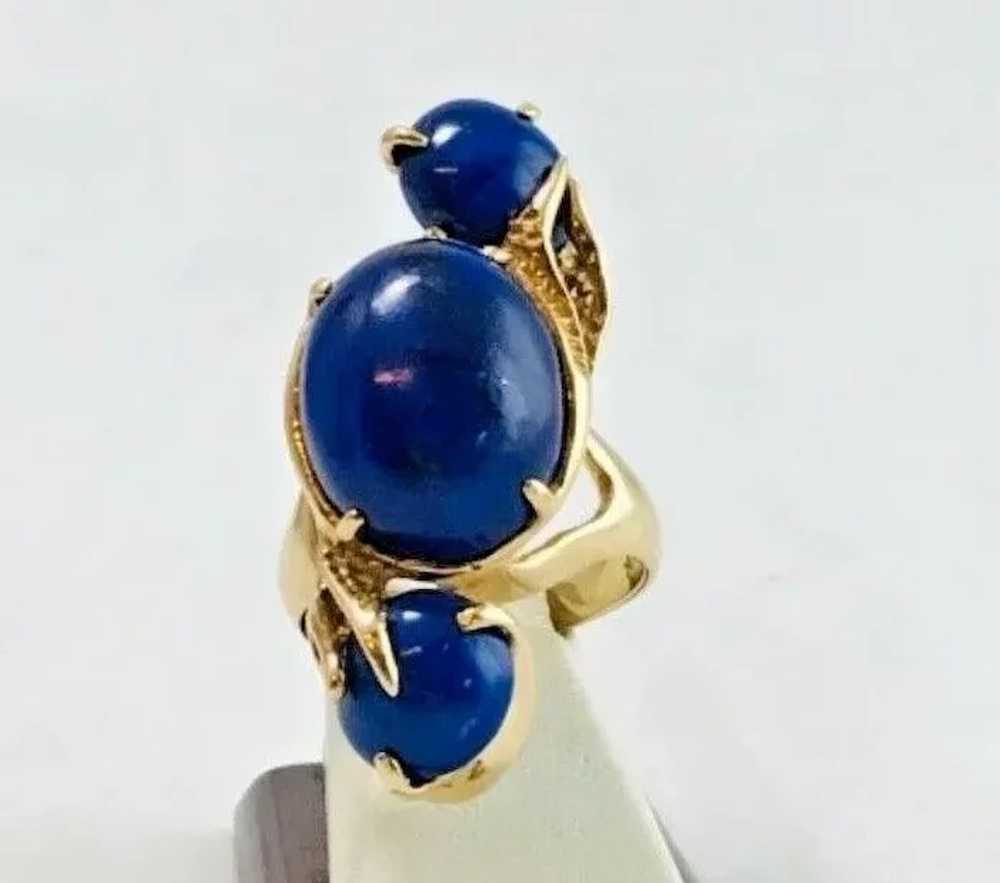 Vintage 14k Gold Ring w/Lapis Lazuli. Mid-Century - image 10