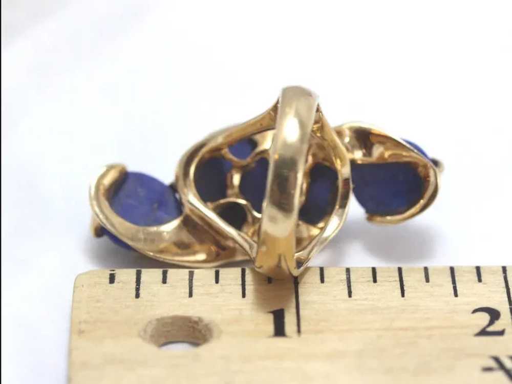 Vintage 14k Gold Ring w/Lapis Lazuli. Mid-Century - image 4