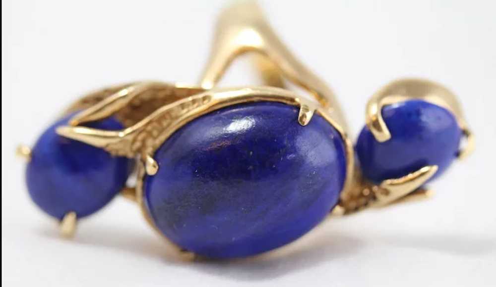 Vintage 14k Gold Ring w/Lapis Lazuli. Mid-Century - image 5