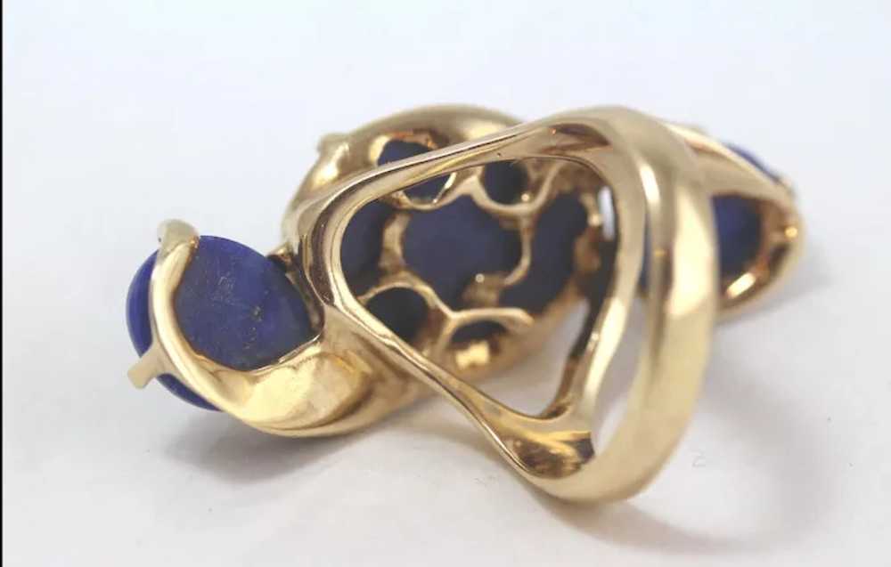 Vintage 14k Gold Ring w/Lapis Lazuli. Mid-Century - image 7