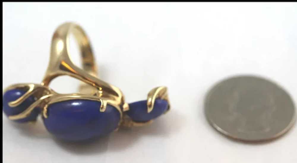 Vintage 14k Gold Ring w/Lapis Lazuli. Mid-Century - image 8