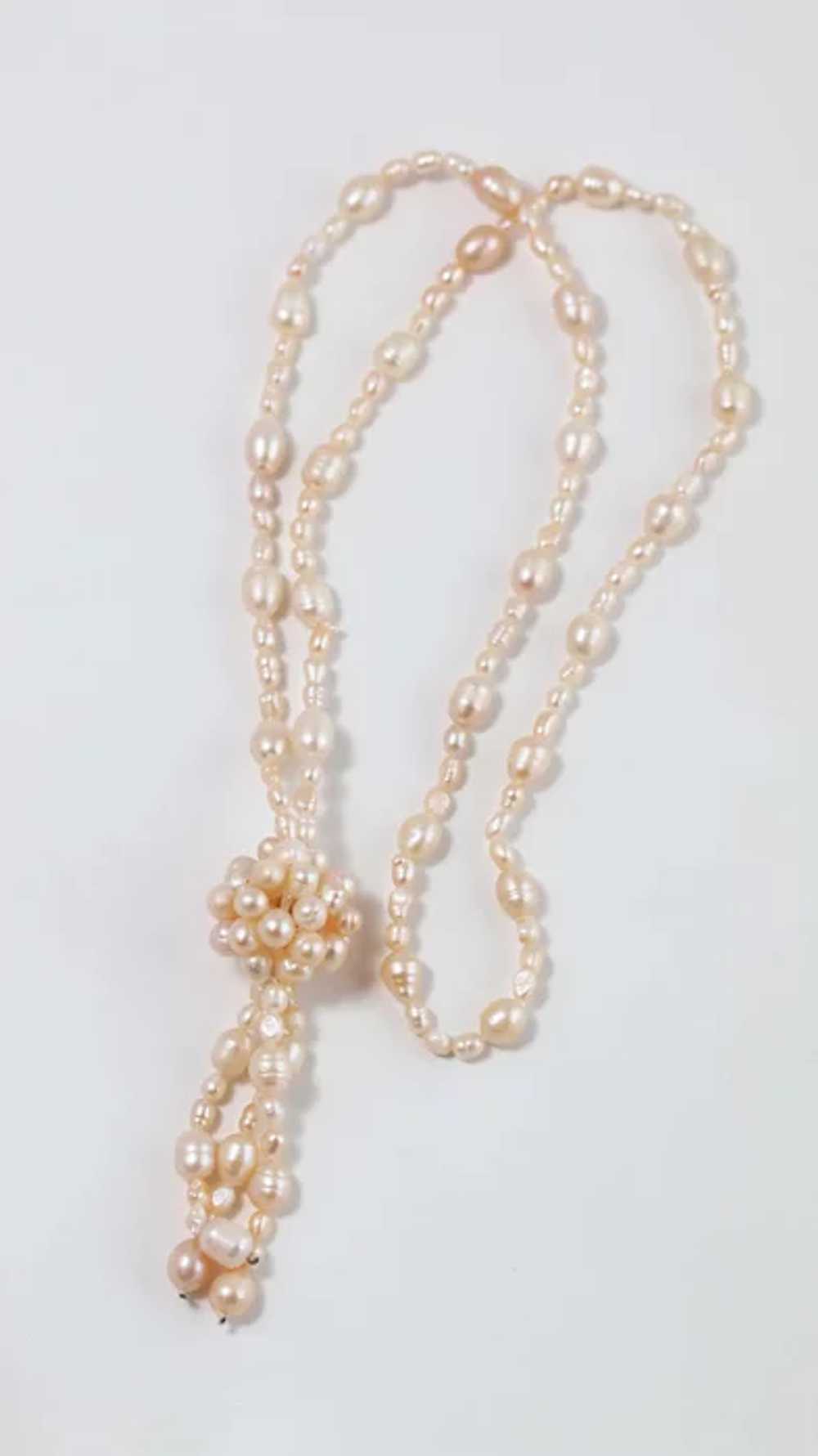 Light Pink  Cultured"  Drop Dangle Necklace - image 2