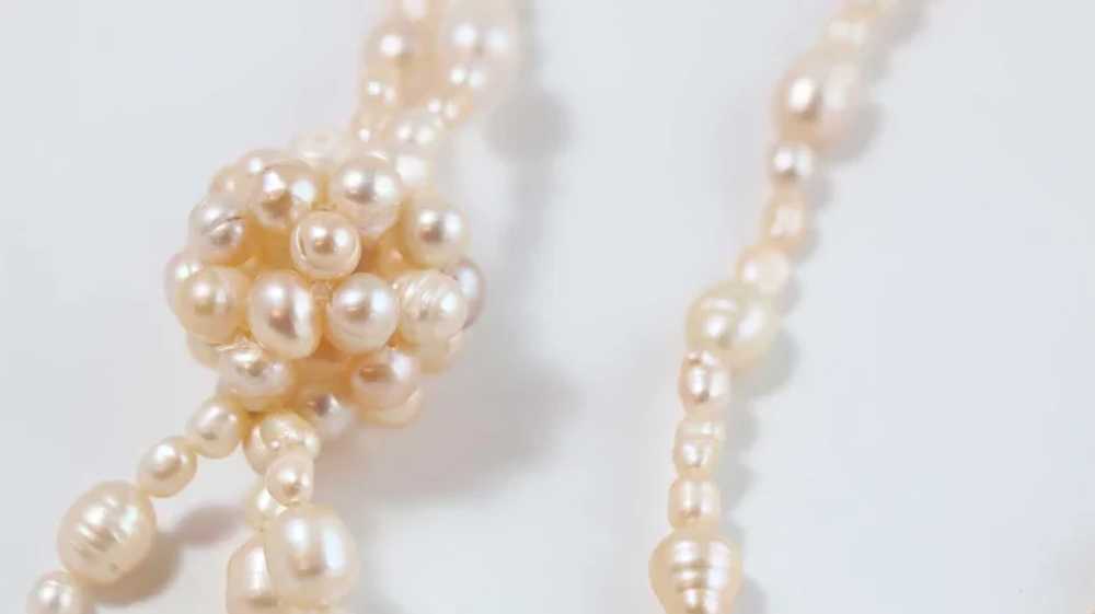 Light Pink  Cultured"  Drop Dangle Necklace - image 3