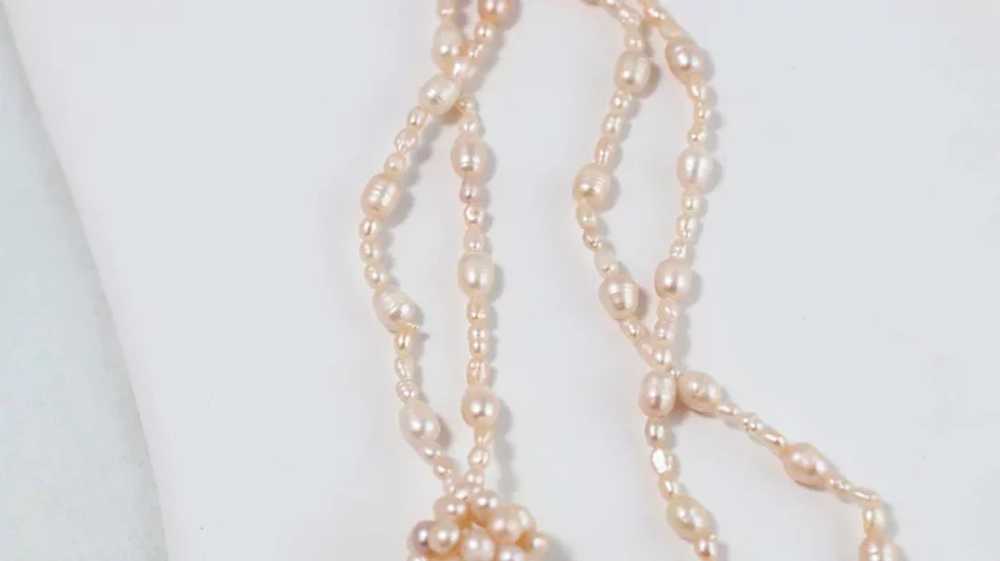 Light Pink  Cultured"  Drop Dangle Necklace - image 4