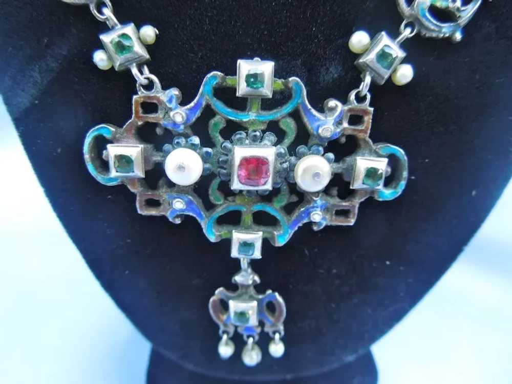 Austro-Hungarian Necklace, Enameled, Victorian - image 3
