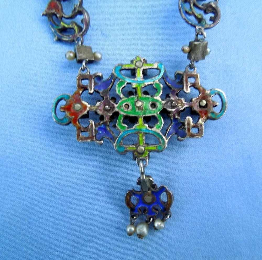 Austro-Hungarian Necklace, Enameled, Victorian - image 4
