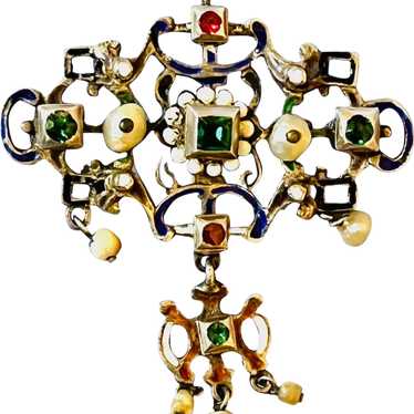 Austro-Hungarian Enameled Pendant, Victorian