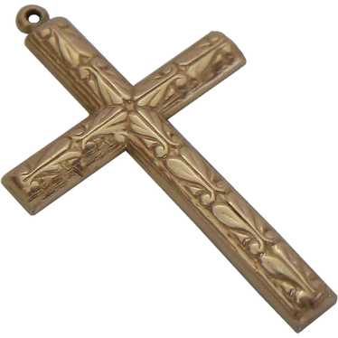 Victorian Renaissance Revival 14K Gold Cross Pend… - image 1