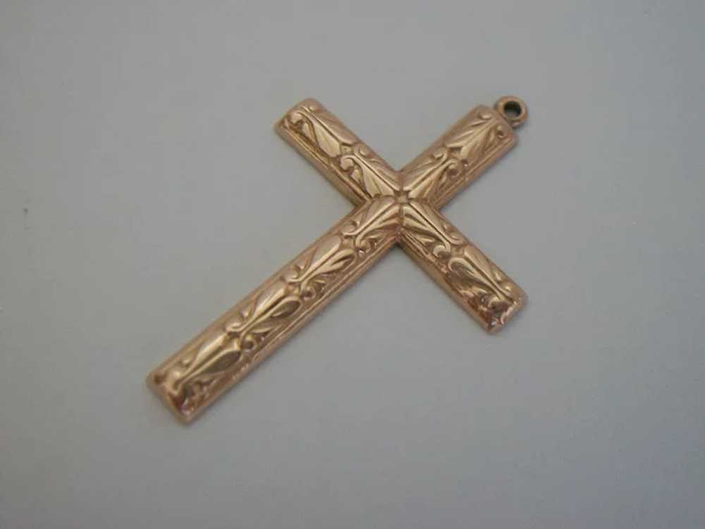 Victorian Renaissance Revival 14K Gold Cross Pend… - image 3