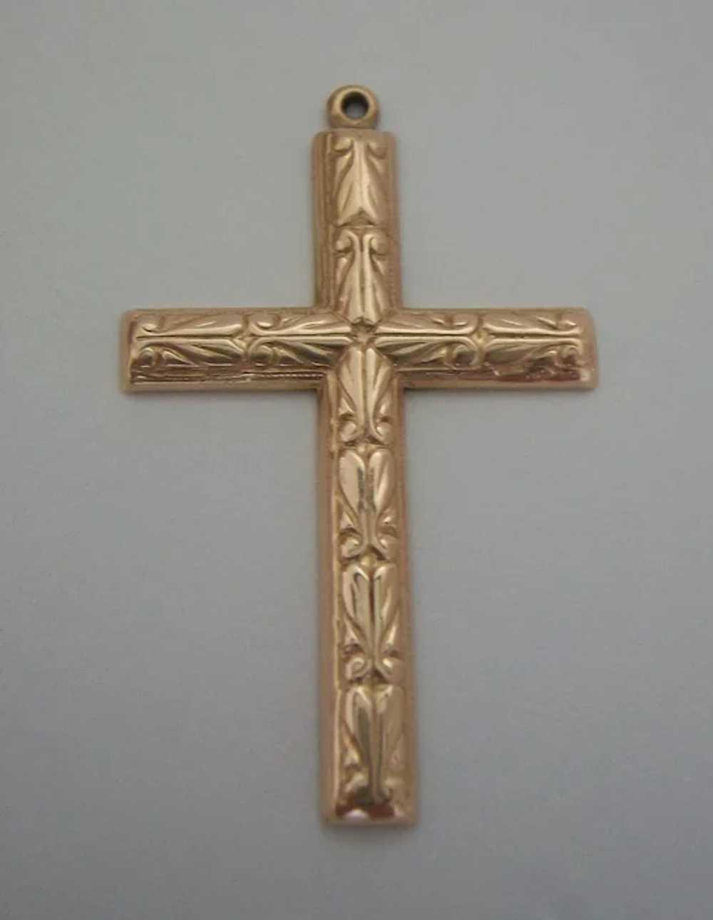 Victorian Renaissance Revival 14K Gold Cross Pend… - image 4