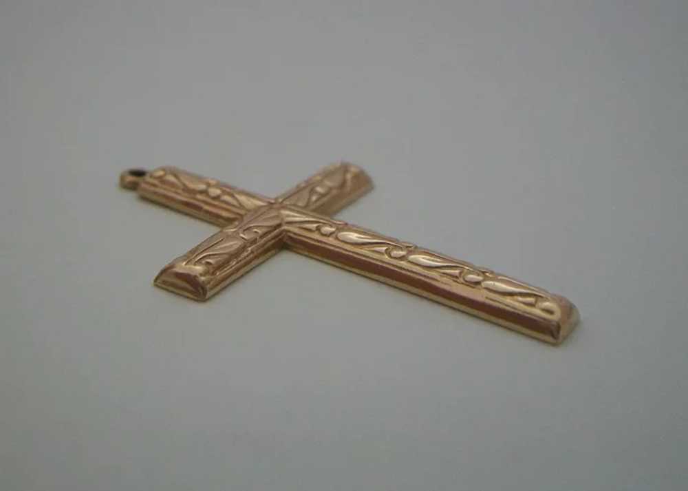 Victorian Renaissance Revival 14K Gold Cross Pend… - image 5