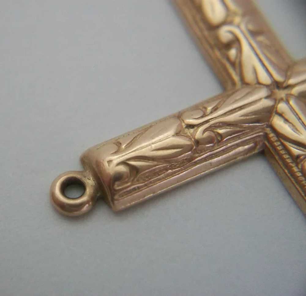 Victorian Renaissance Revival 14K Gold Cross Pend… - image 6