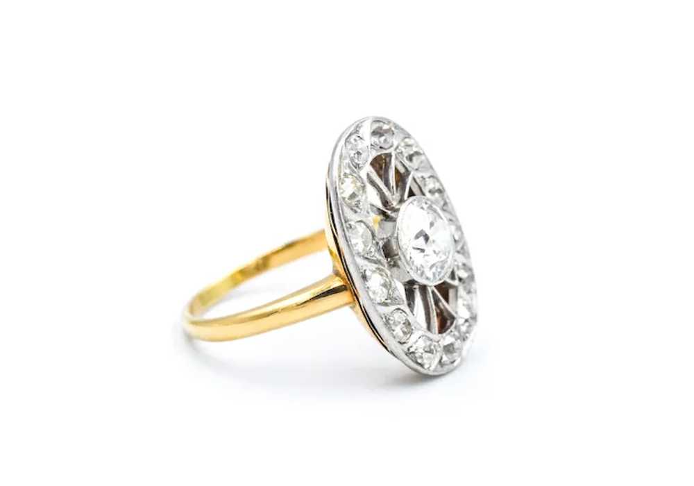 Edwardian 14k Two-Tone Gold 1.10 CTW Diamond Ring - image 2