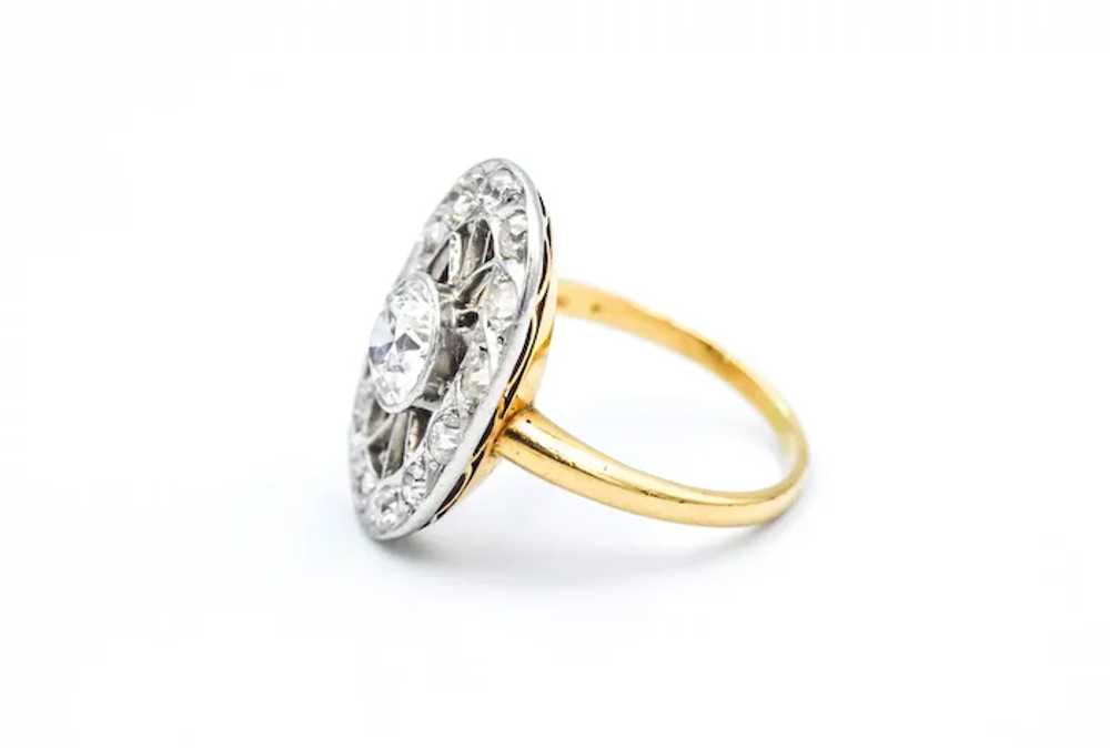 Edwardian 14k Two-Tone Gold 1.10 CTW Diamond Ring - image 3