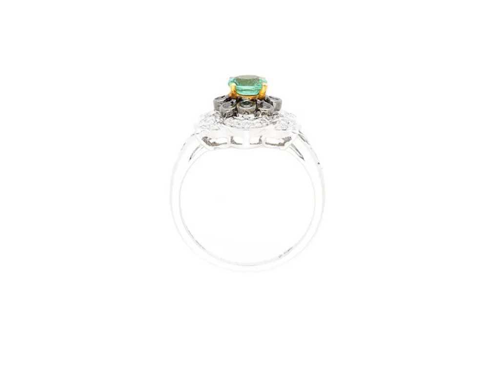 Cushion Cut Colombian Emerald and Diamonds Set 14… - image 2