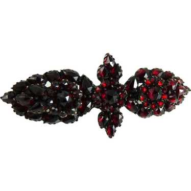 Antique Victorian Bohemian Garnet Rose Gold Pin - image 1