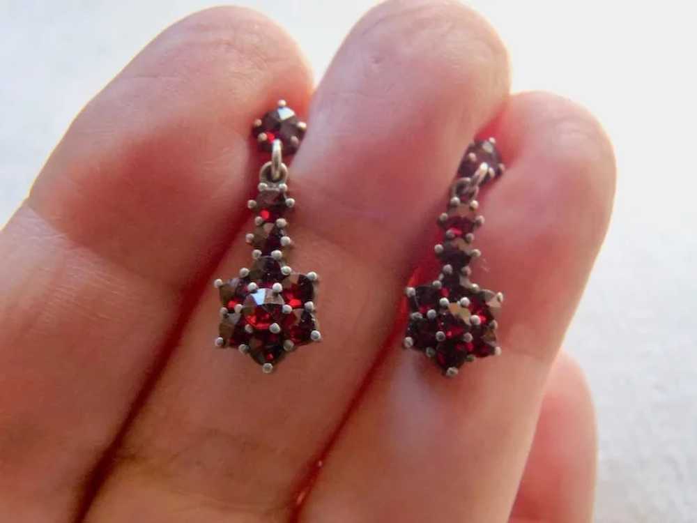 Vintage Bohemian Garnet Necklace Earrings Set - image 9