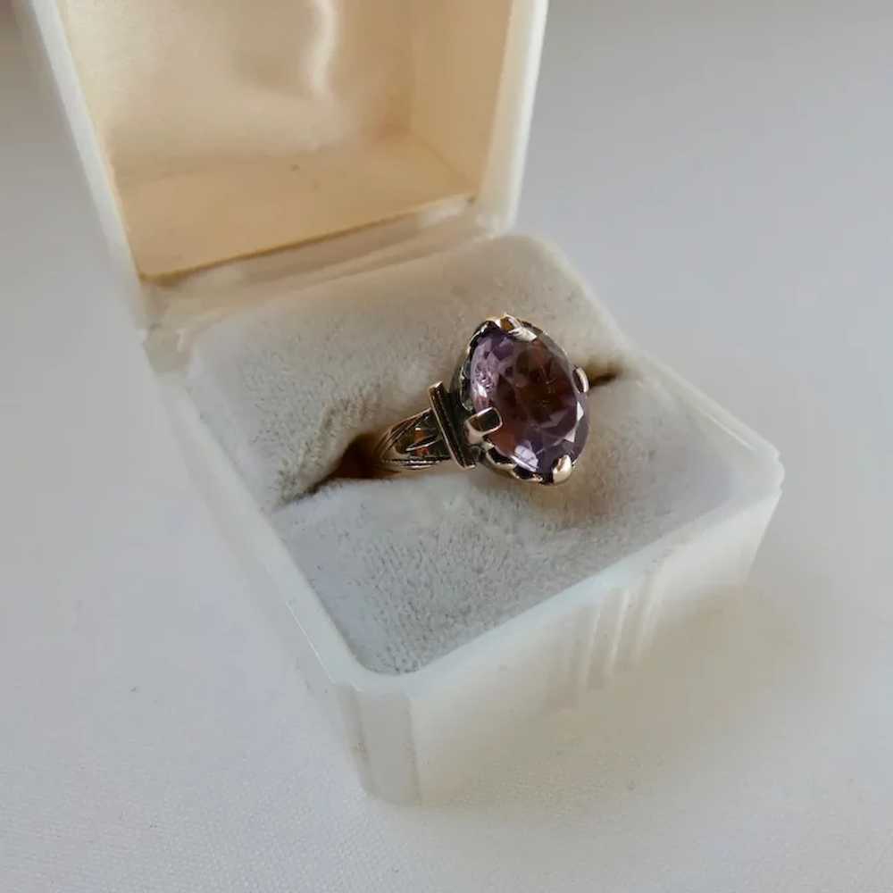 Antique Victorian 9K Gold Amethyst Ring - image 3