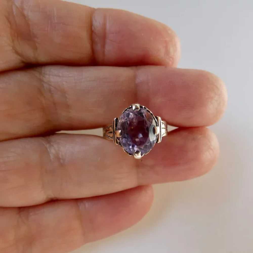 Antique Victorian 9K Gold Amethyst Ring - image 7