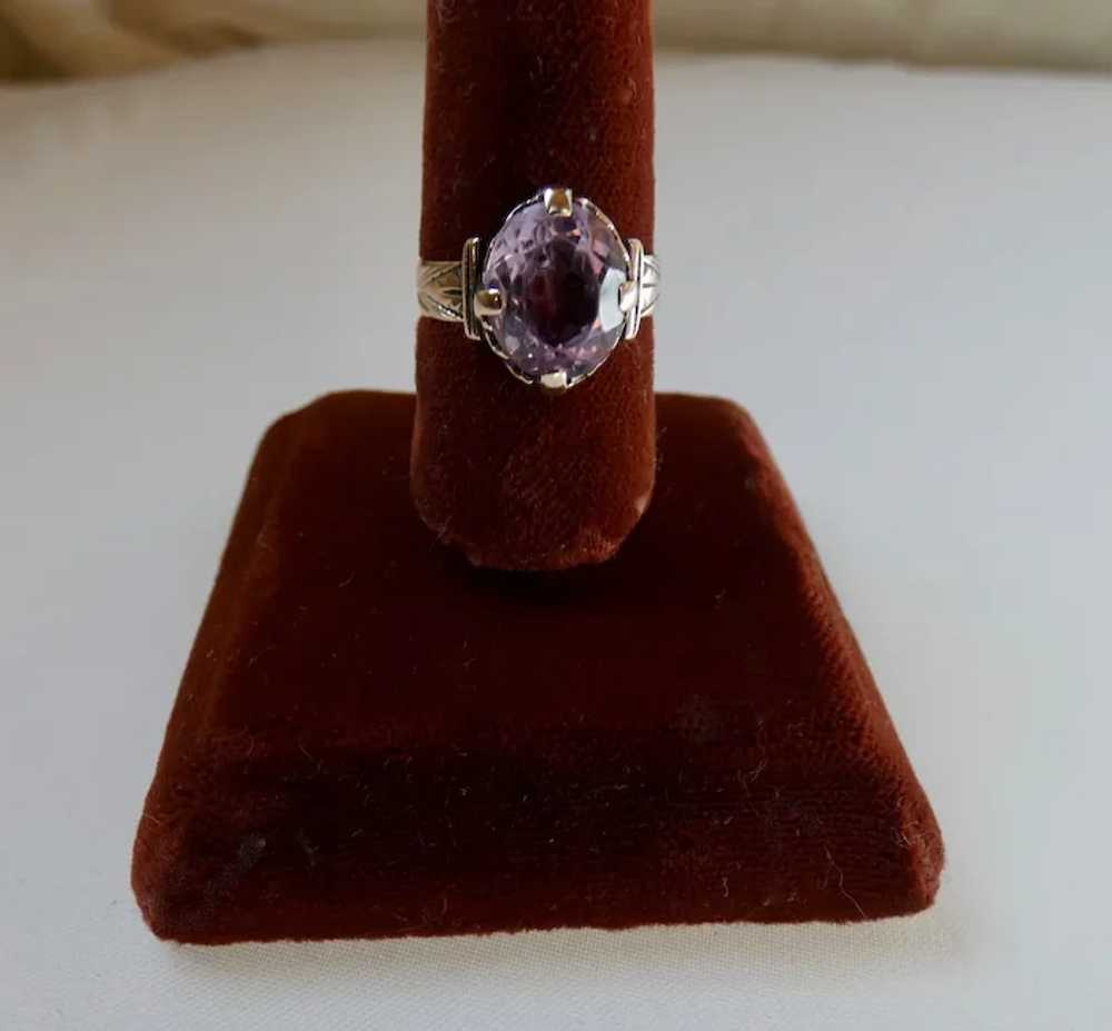 Antique Victorian 9K Gold Amethyst Ring - image 9