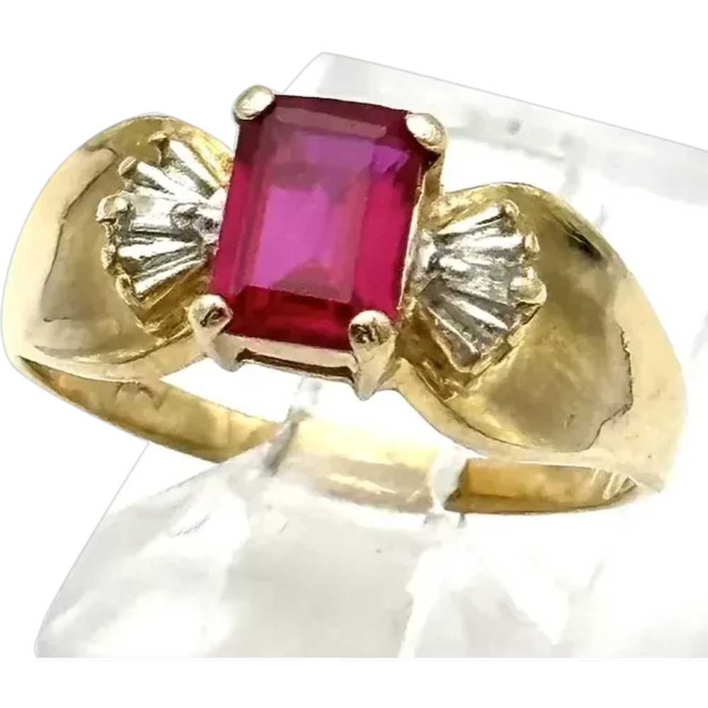 Ladies 14kt vintage ruby and diamond ring. - image 1