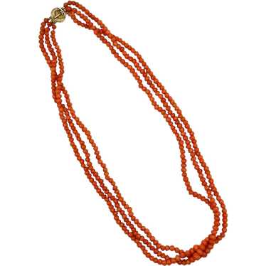 Ladies 14kt  victorian coral necklace
