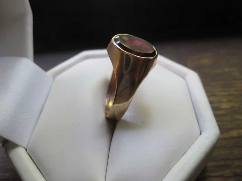 Antique Flat Cut Garnet Russian Ring - image 3