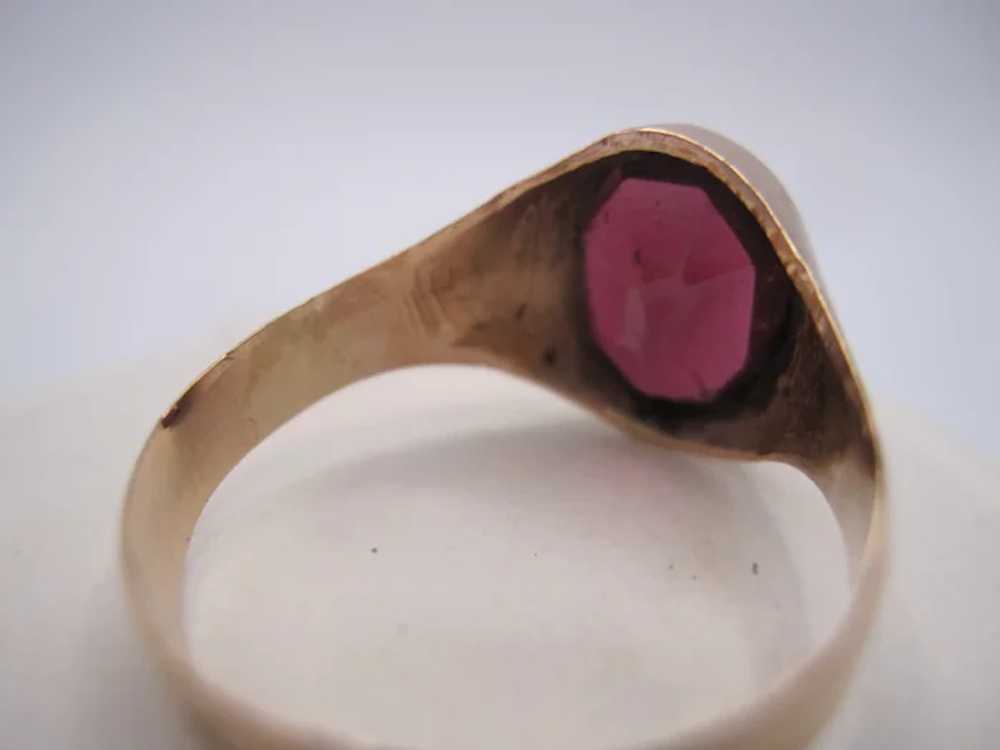 Antique Flat Cut Garnet Russian Ring - image 4