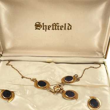 Sheffield 12K Gold Filled GoldStone Necklace and … - image 1