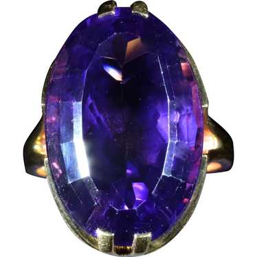 Outstanding Modernist Amethyst Cocktail Ring