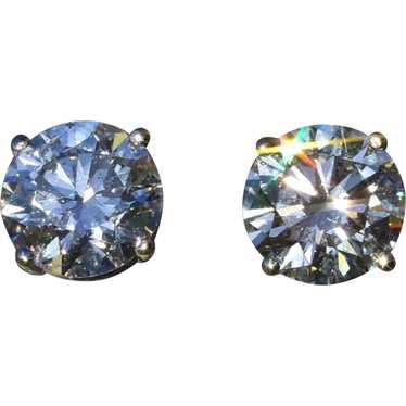 4.04 Carat Diamond Stud Earrings in White Gold - image 1