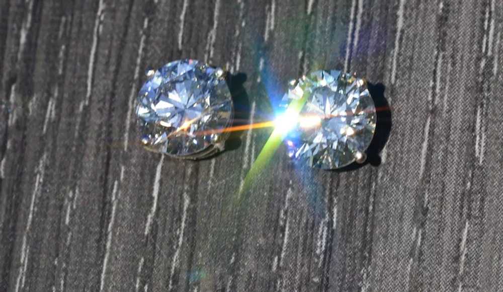 4.04 Carat Diamond Stud Earrings in White Gold - image 2