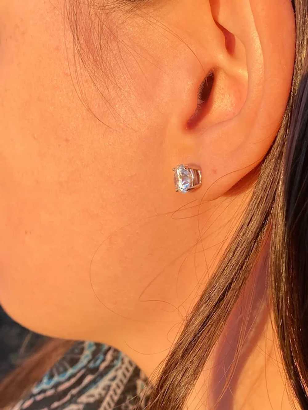 4.04 Carat Diamond Stud Earrings in White Gold - image 5