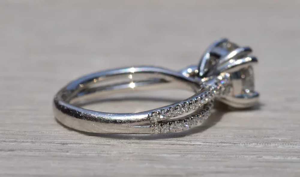 Platinum Engagement Ring with 2.02 Carat Round Br… - image 4