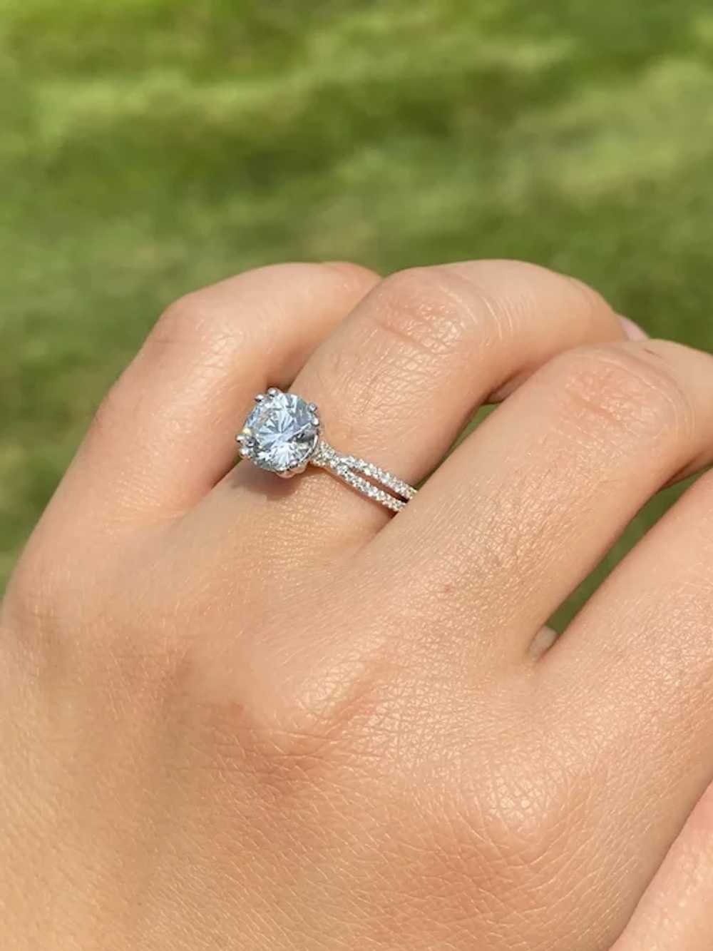 Platinum Engagement Ring with 2.02 Carat Round Br… - image 7