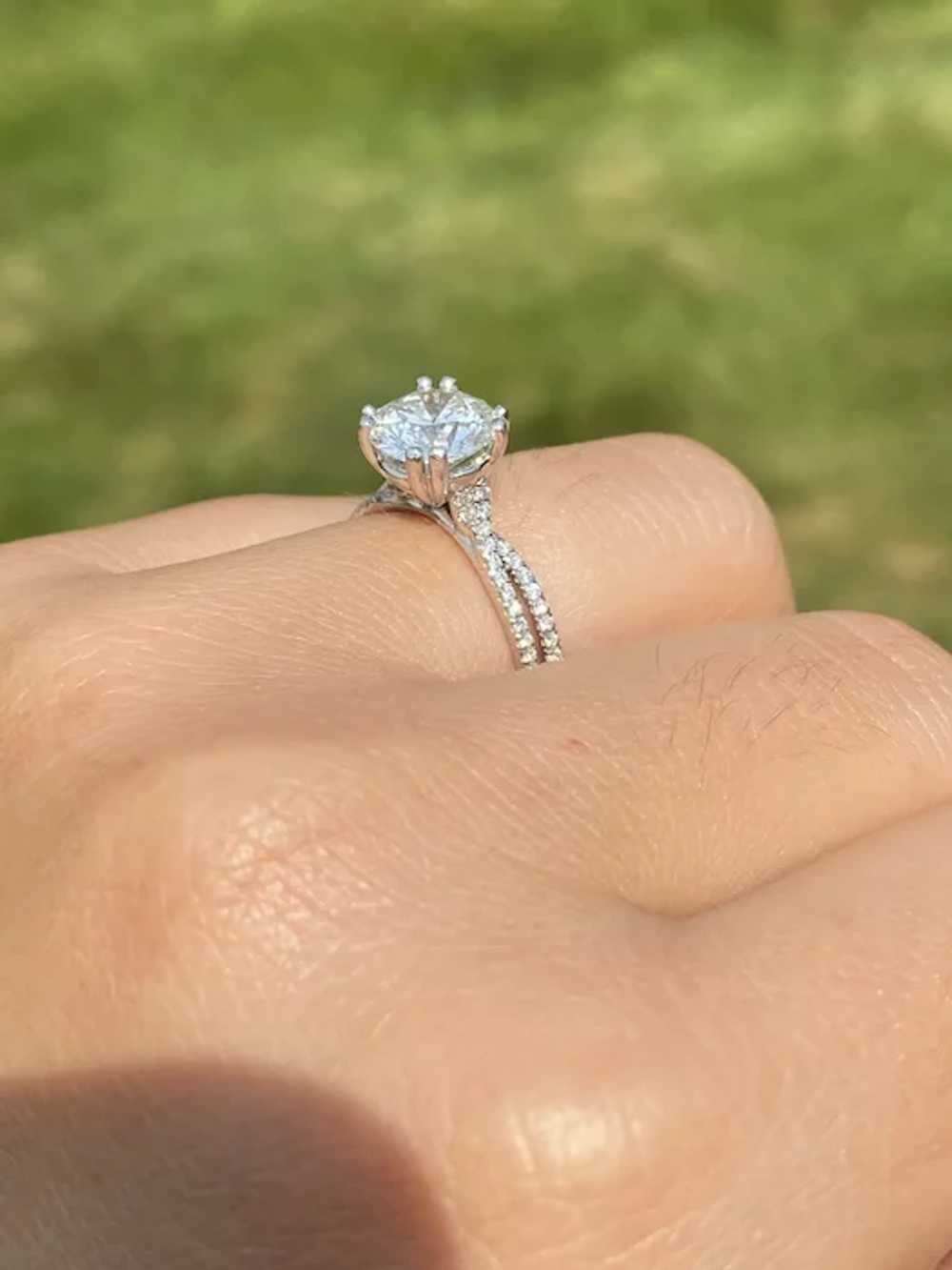 Platinum Engagement Ring with 2.02 Carat Round Br… - image 8