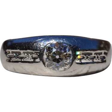 Antique Art Deco Platinum 'Gypsie' Style Ring wit… - image 1