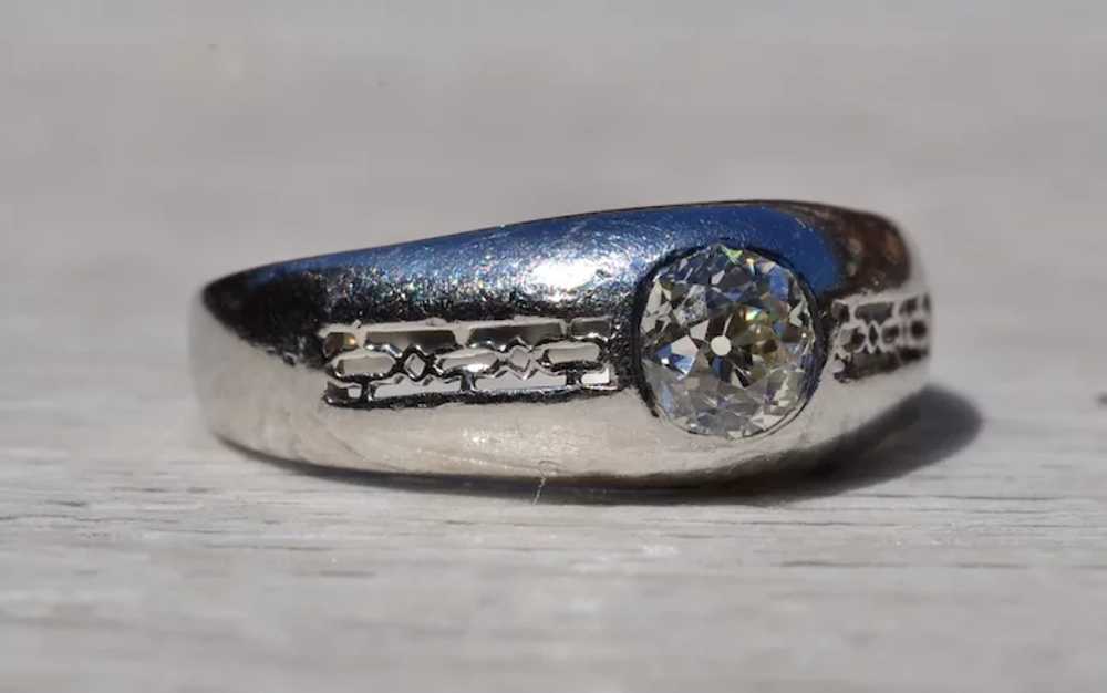 Antique Art Deco Platinum 'Gypsie' Style Ring wit… - image 5